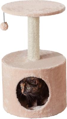 Show full view: Two By Two The Birch 23.6-in Plush Cat Tree & Condo, Beige slide 3 of 5