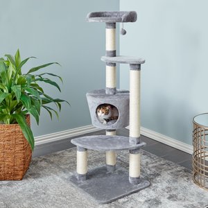Two By Two The Douglas 54-in Plush Cat Tree & Condo, Grey, Large
