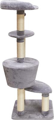 Show full view: Two By Two The Douglas 54-in Plush Cat Tree & Condo, Grey, Large slide 6 of 10