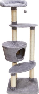 Show full view: Two By Two The Douglas 54-in Plush Cat Tree & Condo, Grey, Large slide 4 of 10