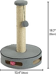 Two By Two The Elm 19.7-in Jute Cat Scratching Post, Grey slide 2 of 3