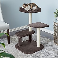 Two By Two The Ficus 34.6-in Plush Cat Tree & Condo, Brown, Medium