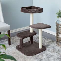 Two By Two The Ficus 34.6-in Plush Cat Tree & Condo, Brown, Medium slide 2 of 9