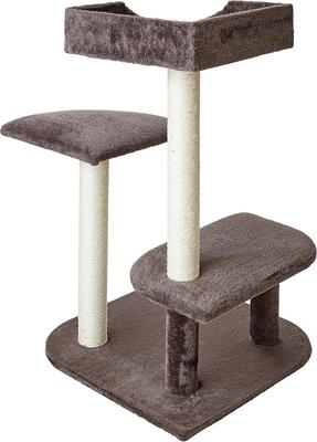 Show full view: Two By Two The Ficus 34.6-in Plush Cat Tree & Condo, Brown, Medium slide 6 of 10