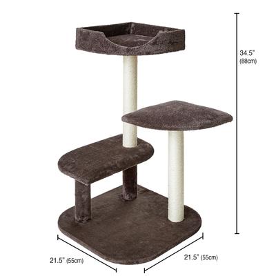 Show full view: Two By Two The Ficus 34.6-in Plush Cat Tree & Condo, Brown, Medium slide 3 of 10