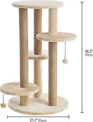 Two By Two The Fir 36.2-in Faux-Fleece Cat Tree, Beige slide 2 of 3