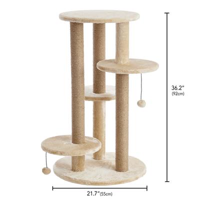 Show full view: Two By Two The Fir 36.2-in Faux-Fleece Cat Tree, Beige slide 2 of 4