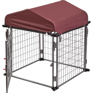 Two By Two The Hangout Expandable Steel Dog Kennel, Small, Black