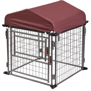 Two By Two The Hangout Expandable Steel Dog Kennel, Small, Black
