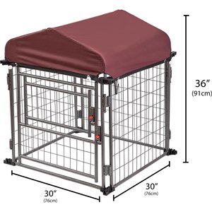 Two By Two The Hangout Expandable Steel Dog Kennel, Small, Black