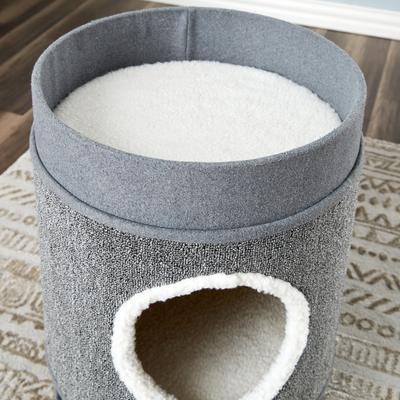 Show full view: Two By Two The Hawthorn 20.5-in Felt Cat Condo, Grey slide 3 of 6