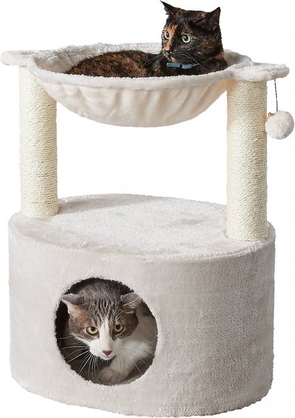 Two By Two The Holly 23.6-in Plush Cat Tree & Condo, Cream