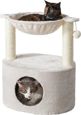 Show full view: Two By Two The Holly 23.6-in Plush Cat Tree & Condo, Cream slide 4 of 5