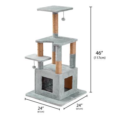 Show full view: Two By Two The McIntosh Cat Tree, Medium, Grey slide 2 of 10