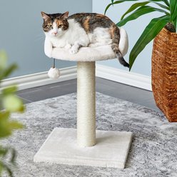 Two By Two The Milkwood 20.5-in Plush Cat Tree & Condo, Cream, Small