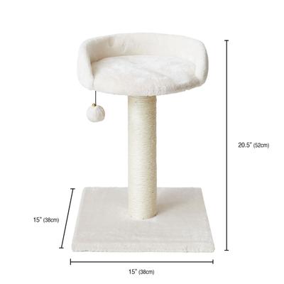 Show full view: Two By Two The Milkwood 20.5-in Plush Cat Tree & Condo, Cream, Small slide 3 of 10