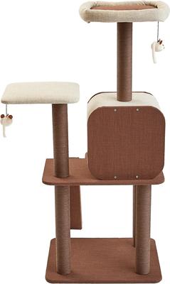 Show full view: Two By Two The Redwood 53-in Cat Tree & Condo, Beige/Brown slide 2 of 10