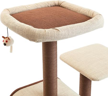Show full view: Two By Two The Redwood 53-in Cat Tree & Condo, Beige/Brown slide 5 of 10