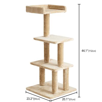 Show full view: Two By Two The Sycamore 44.1-in Faux-Fleece Cat Tree, Beige slide 3 of 6