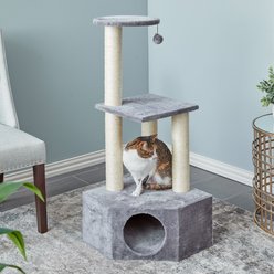 Two By Two The Wisteria 42.9-in Plush Cat Tree & Condo, Grey, Medium