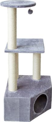 Show full view: Two By Two The Wisteria 42.9-in Plush Cat Tree & Condo, Grey, Medium slide 4 of 10