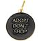 Show in main carousel: Two Tails Pet Company Adopt Don't Shop Brass Non-Personalized Dog & Cat ID Tag, Black slide 1 of 5