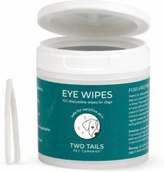 Two Tails Pet Company Alcohol Free Deep Cleaning Dog Eye Wipes, 100 count