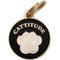 Show in main carousel: Two Tails Pet Company Cattitude Brass Non-Personalized Cat ID Tag, Black slide 1 of 3