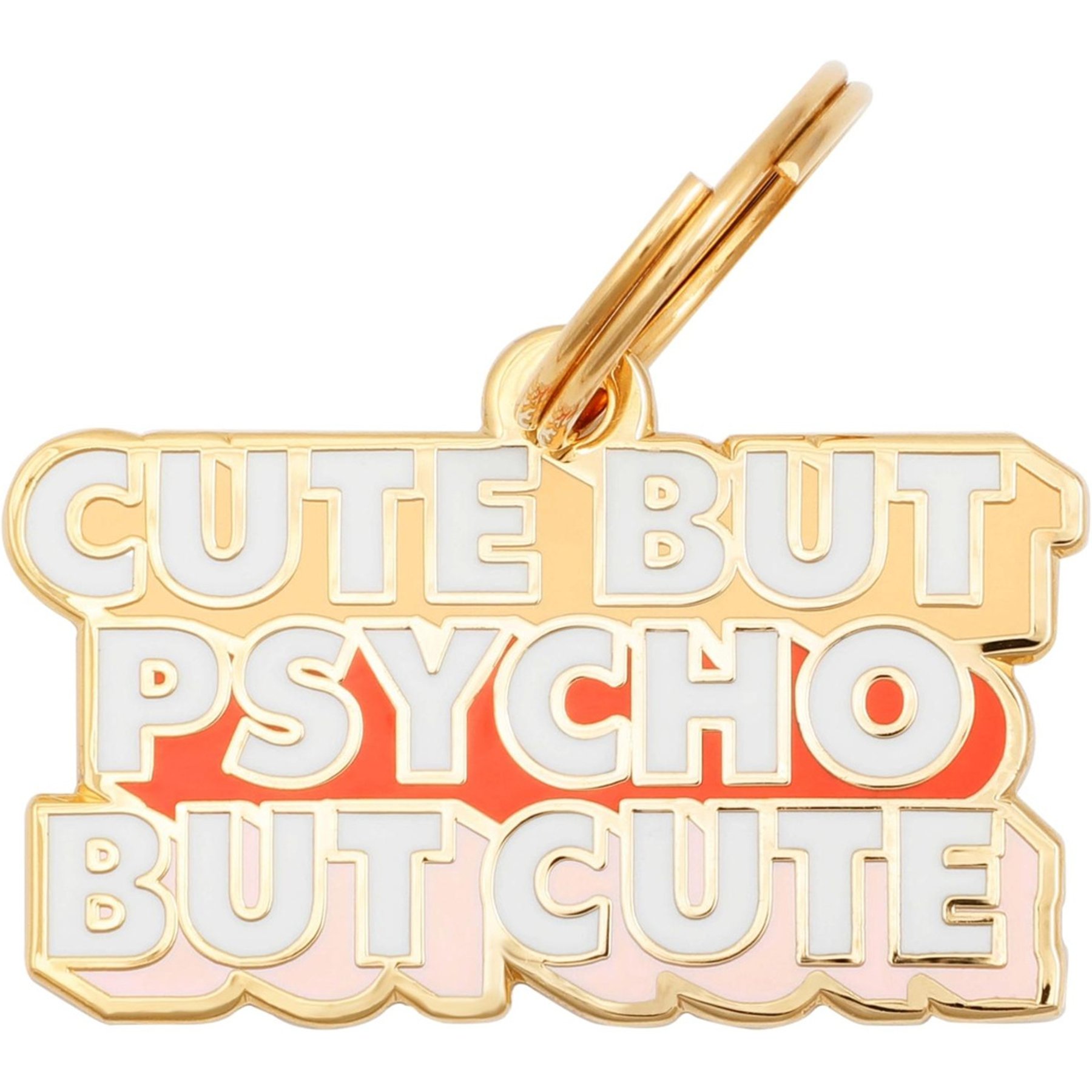 Two Tails Pet Company Cute But Psycho Mini Personalized Dog ID Tag