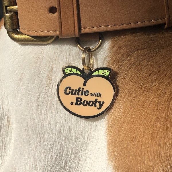 Two Tails Pet Company Cutie with A Booty Personalized Dog & Cat ID Tag
