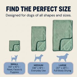 Two Tails Pet Company Dog Hair Don't Care Premium Microfiber Dog Towel, Green slide 2 of 8