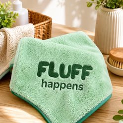 Two Tails Pet Company Fluff Happens Premium Microfiber Dog Towel, Green slide 1 of 8