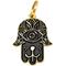 Show in main carousel: Two Tails Pet Company Hamsa Brass Non-Personalized Dog ID Tag, Black/Gold slide 1 of 6