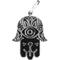 Show in main carousel: Two Tails Pet Company Hamsa Brass Non-Personalized Dog ID Tag, Black/Silver slide 1 of 4