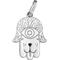 Show in main carousel: Two Tails Pet Company Hamsa Brass Non-Personalized Dog ID Tag, White/Silver slide 1 of 4