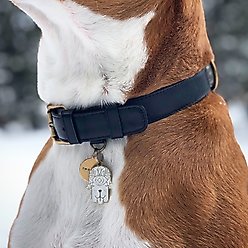 Two Tails Pet Company Hamsa Personalized Dog ID Tag, White & Gold slide 2 of 4