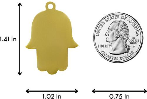 Show full view: Two Tails Pet Company Hamsa Personalized Dog ID Tag, White & Gold slide 5 of 6