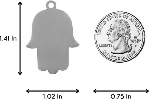 Show full view: Two Tails Pet Company Hamsa Personalized Dog ID Tag, White & Silver slide 3 of 4