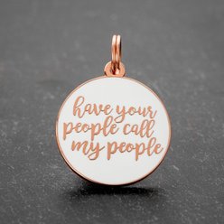 Two Tails Pet Company Have Your People Call My People Brass Non-Personalized Dog & Cat ID Tag, Rose Gold/White slide 2 of 6