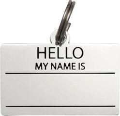 Two Tails Pet Company Hello My Name Is Brass Non-Personalized Dog & Cat ID Tag, Silver