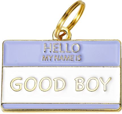 Show full view: Two Tails Pet Company Hello My Name Is Good Boy Personalized Dog & Cat ID Tag slide 1 of 3