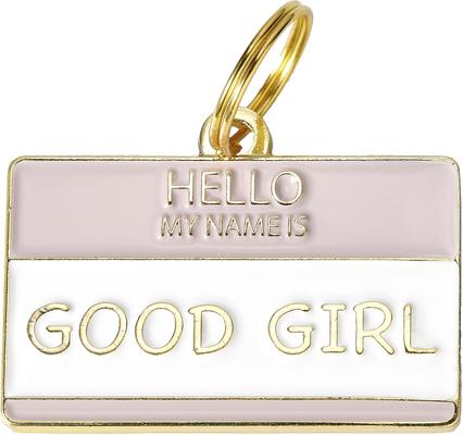 Show full view: Two Tails Pet Company Hello My Name Is Good Girl Personalized Dog & Cat ID Tag slide 1 of 5