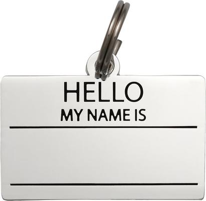 Show full view: Two Tails Pet Company Hello My Name Personalized Dog & Cat ID Tag, Silver slide 1 of 5