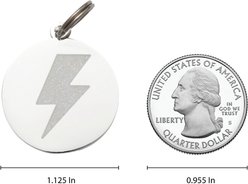 Two Tails Pet Company Lightning Bolt Brass Non-Personalized Dog & Cat ID Tag, Silver/White slide 2 of 3