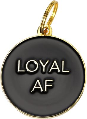 Show full view: Two Tails Pet Company Loyal AF Personalized Dog ID Tag, Black slide 1 of 4