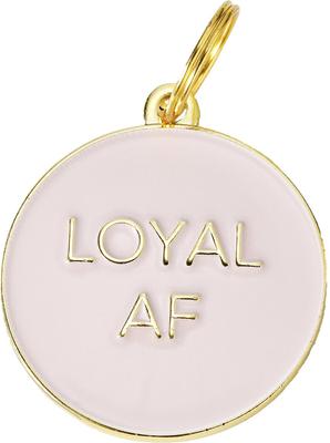 Show full view: Two Tails Pet Company Loyal AF Personalized Dog ID Tag, Pink slide 1 of 4