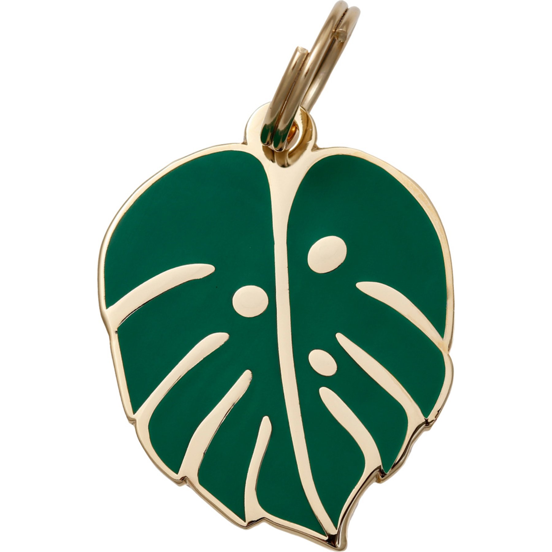 Two Tails Pet Company Monstera Leaf Mini Personalized Dog ID Tag