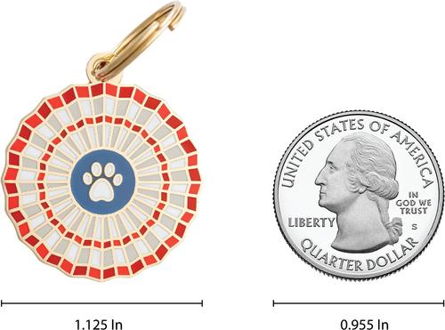 Show full view: Two Tails Pet Company Personalized Americana Dog & Cat ID Tag slide 2 of 4