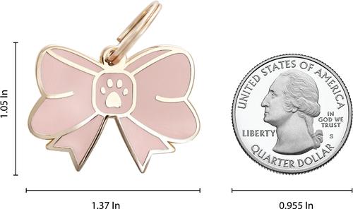 Show full view: Two Tails Pet Company Personalized Bow Dog & Cat ID Tag slide 2 of 6