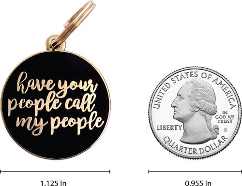 Show full view: Two Tails Pet Company Personalized Have Your People Dog & Cat ID Tag, Navy slide 2 of 6